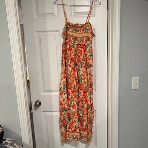 Cupshe Floral Maxi Dress - Red and Green